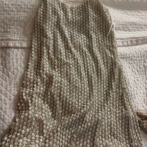 Parker Elegant Cream Sleeveless Dress